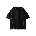 Contrast Piping Oversized Tee – Jet Black