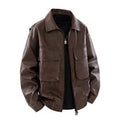 PU Leather Cargo Zip Jacket