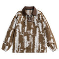 Tie-Dye Print Polo Half-Zip Sweatshirt