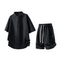 Linen Henley Short Set